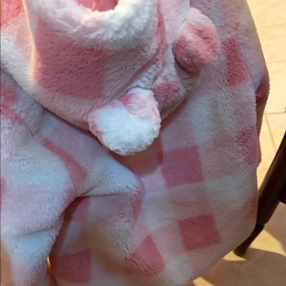 Okie Dokie Pink and White Checkered Puffer Jacket - Picture 4 of 6